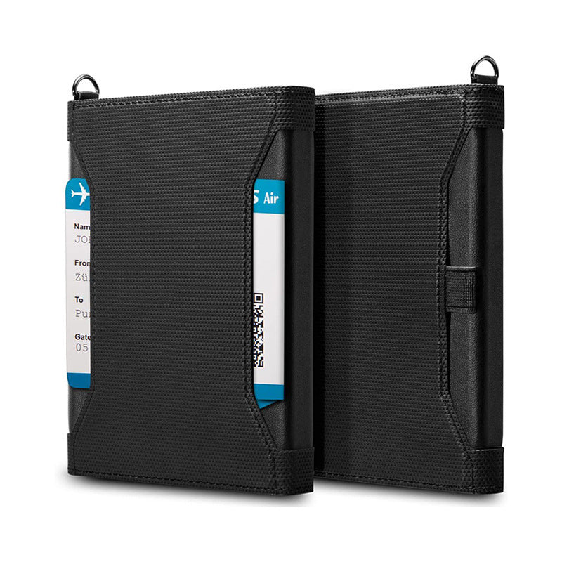 Leather Short Men's Passport Holder Portable Stylish And Versatile Large Capacity Passport Jacket - skylit