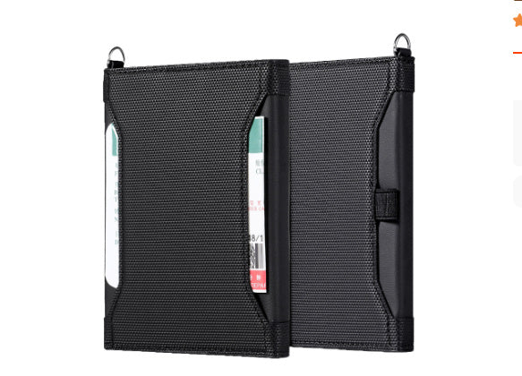 Leather Short Men's Passport Holder Portable Stylish And Versatile Large Capacity Passport Jacket - skylit