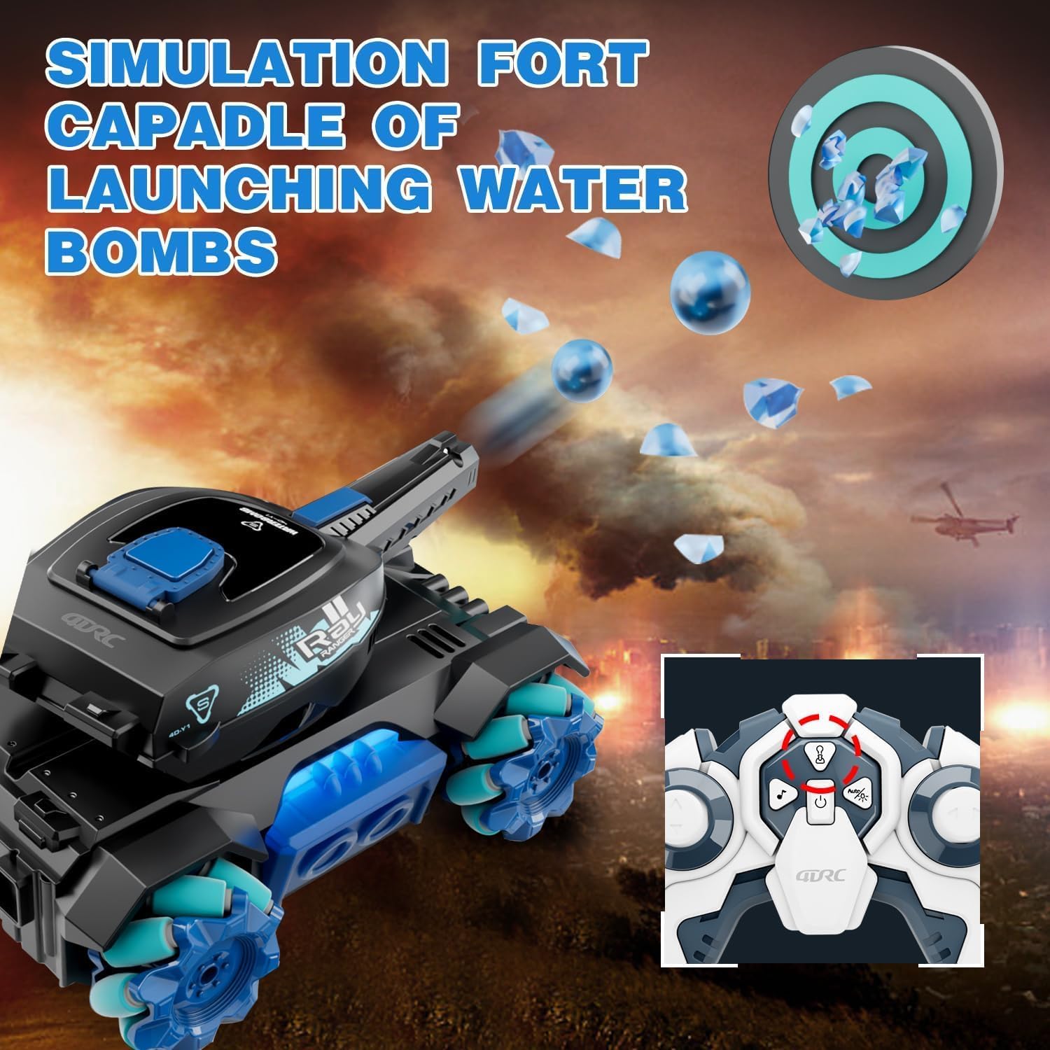 Remote Control Tank Six - wheeled Stunt Car 24g Gesture Sensing Children's Toys - skylit