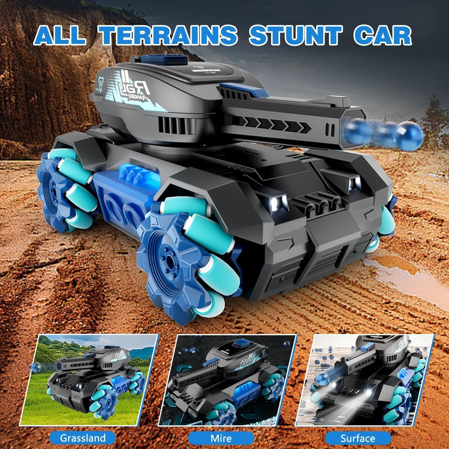 Remote Control Tank Six - wheeled Stunt Car 24g Gesture Sensing Children's Toys - skylit