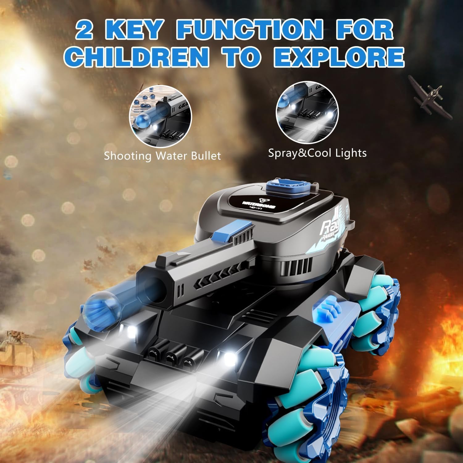 Remote Control Tank Six - wheeled Stunt Car 24g Gesture Sensing Children's Toys - skylit