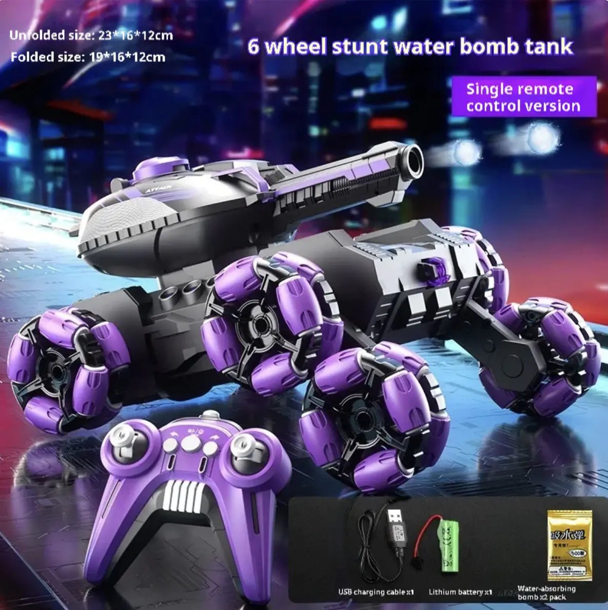 Remote Control Tank Six - wheeled Stunt Car 24g Gesture Sensing Children's Toys - skylit